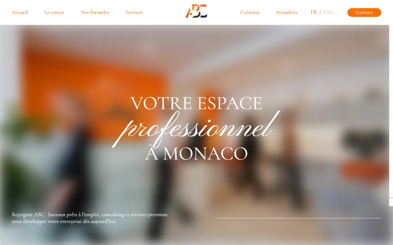 Screenshot of the ABC Business Center website