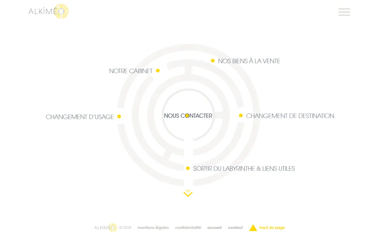 Screenshot of the Alkimeo website