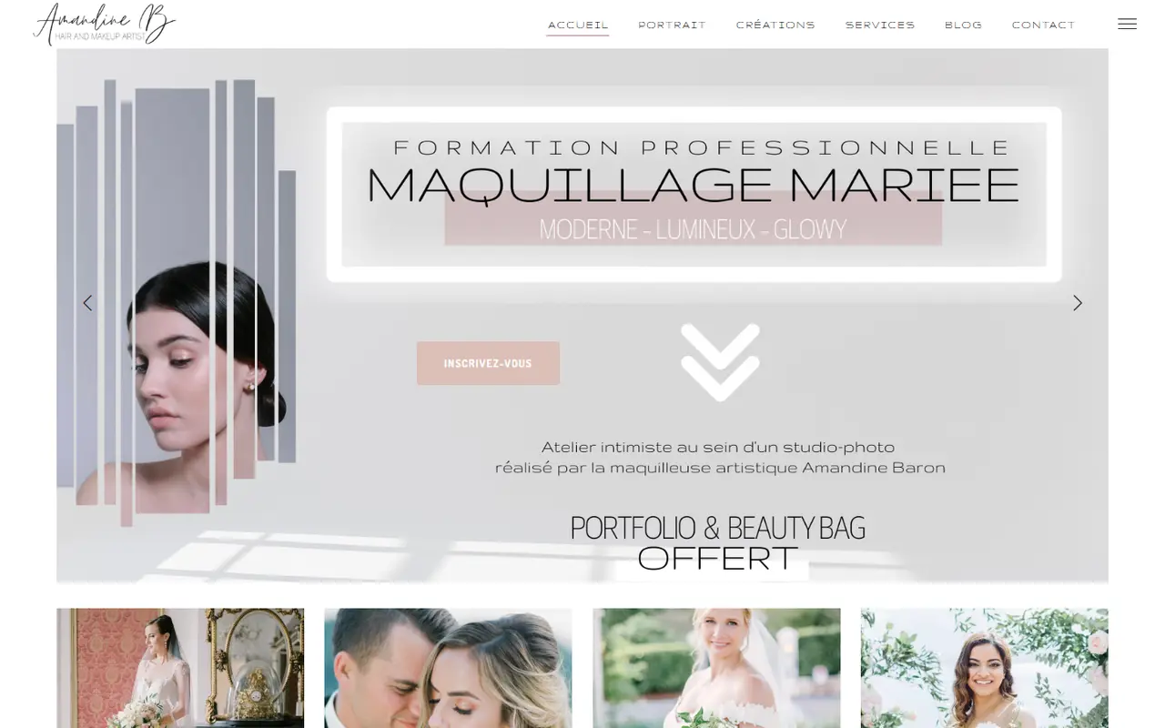 Screenshot of the Amandine Baron website