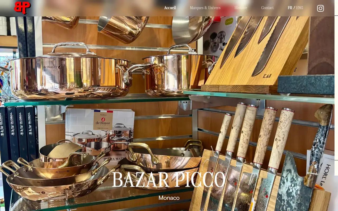 Screenshot of the Bazar Picco website