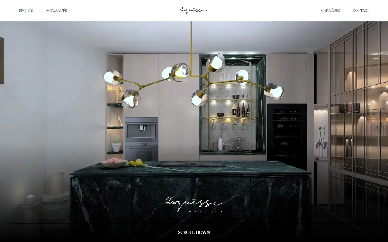 Screenshot of the Atelier Exquisse website
