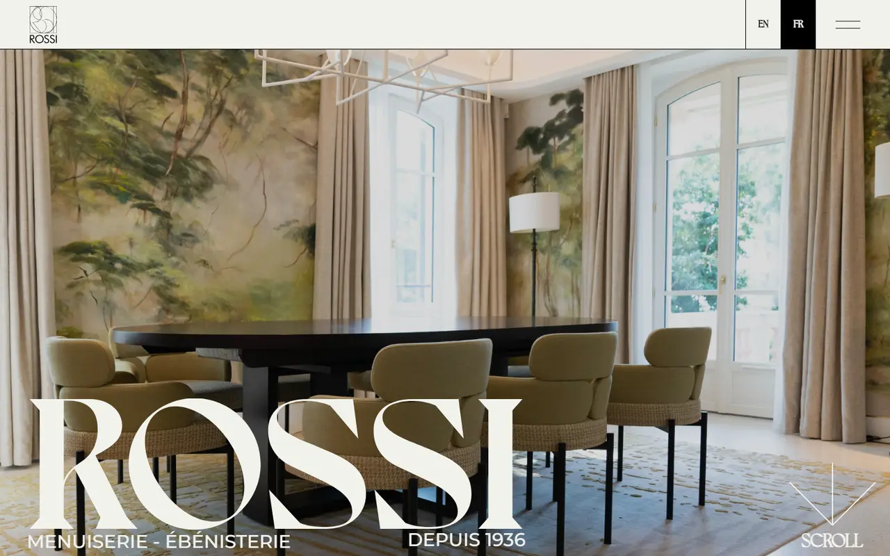 Screenshot of the Menuiserie Rossi website