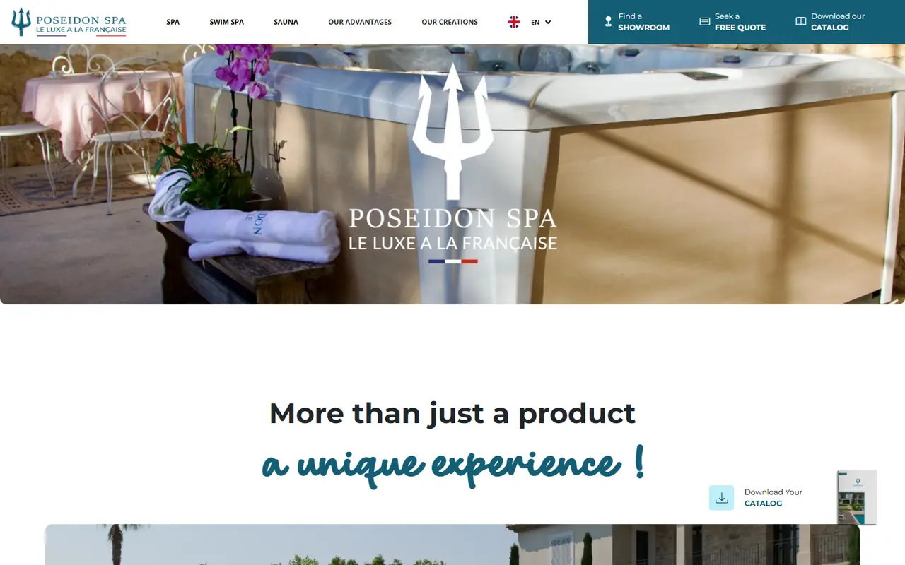 Screenshot of the Poseidon Spa website